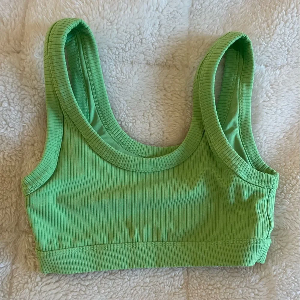 Alo Yoga Green Set Wellness Bra and Airbrush 7" Biker Short | SZ S - Picture 14 of 14